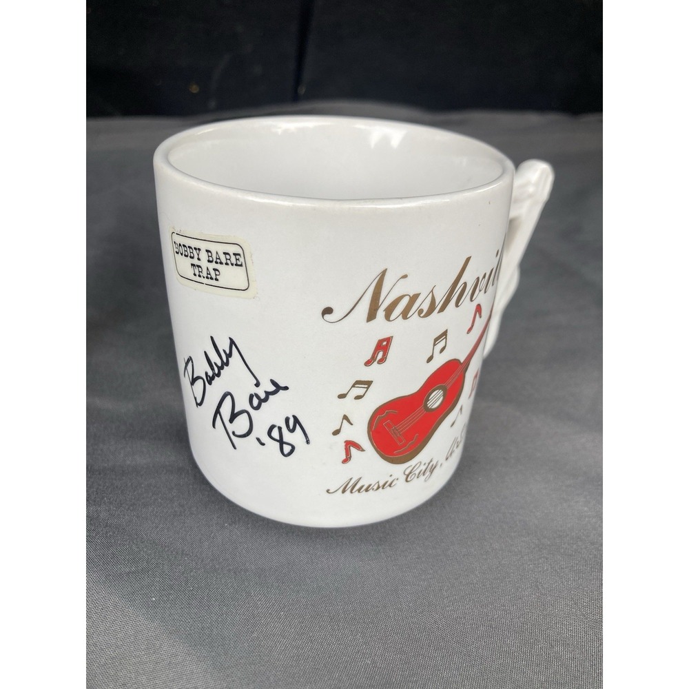 Bobby Bare Autographed Signed Mug Bare Trap Vintage 1989 Rare